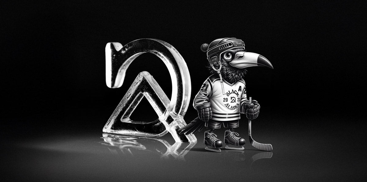 Black Alaska Eishockey-Vogel mit Ice-Icon